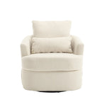 Fauteuil pivotant en tissu bouclette blanc, 360°, une place