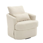 Fauteuil pivotant en tissu bouclette blanc, 360°, une place