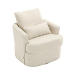 Fauteuil pivotant en tissu bouclette blanc, 360°, une place