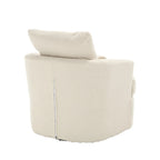 Fauteuil pivotant en tissu bouclette blanc, 360°, une place