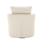 Fauteuil pivotant en tissu bouclette blanc, 360°, une place