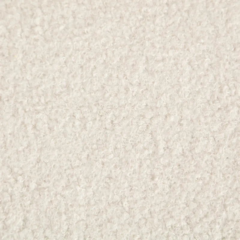 Fauteuil pivotant en tissu bouclette blanc, 360°, une place