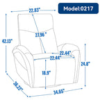 Fauteuil inclinable, pivotant et berçant motorisé en cuir bleu, 1 place