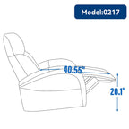 Fauteuil inclinable, pivotant et berçant motorisé en cuir bleu, 1 place