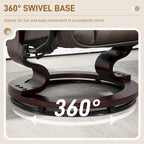Fauteuil inclinable pivotant en similicuir gris et marron avec pouf, une place