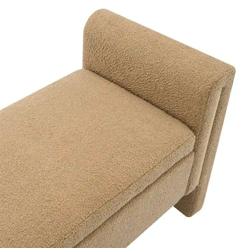 Banc de rangement rembourré 1 place avec accoudoirs, vert olive / café / gris / crème