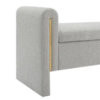 Banc de rangement rembourré 1 place avec accoudoirs, vert olive / café / gris / crème