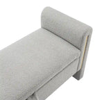 Banc de rangement rembourré 1 place avec accoudoirs, vert olive / café / gris / crème