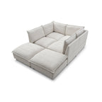 Canapé sectionnel modulaire, tissu lin, en L/U, 4 à 5 places
