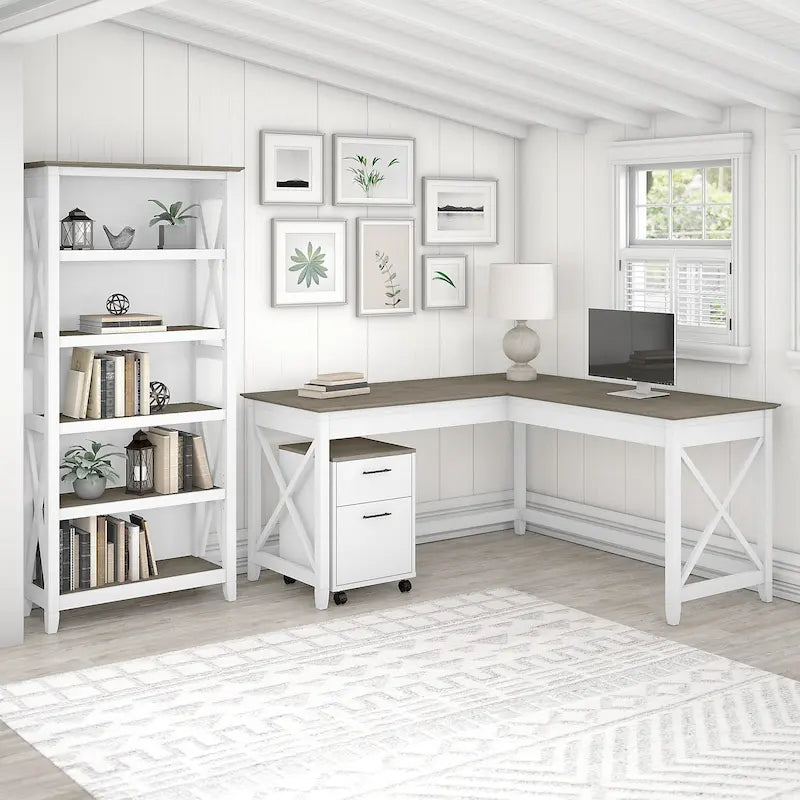 Ensemble de bureau en L, 3 pièces, 1 personne