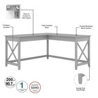 Ensemble de bureau en L, 3 pièces, 1 personne
