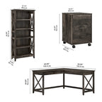 Ensemble de bureau en L, 3 pièces, 1 personne