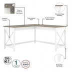 Ensemble de bureau en L, 3 pièces, 1 personne