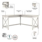 Ensemble de bureau en L, 3 pièces, 1 personne