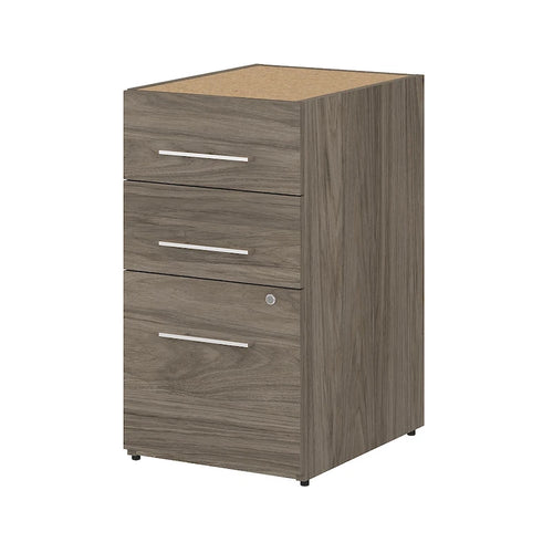 Classeur à 3 tiroirs, argent / gris / taupe / marron, bureau à domicile
