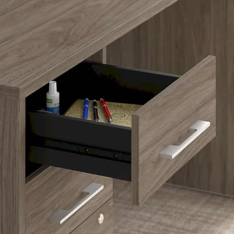 Classeur à 3 tiroirs, argent / gris / taupe / marron, bureau à domicile