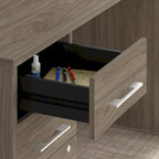 Classeur à 3 tiroirs, argent / gris / taupe / marron, bureau à domicile