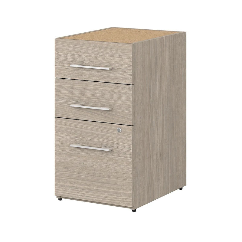 Classeur à 3 tiroirs, argent / gris / taupe / marron, bureau à domicile
