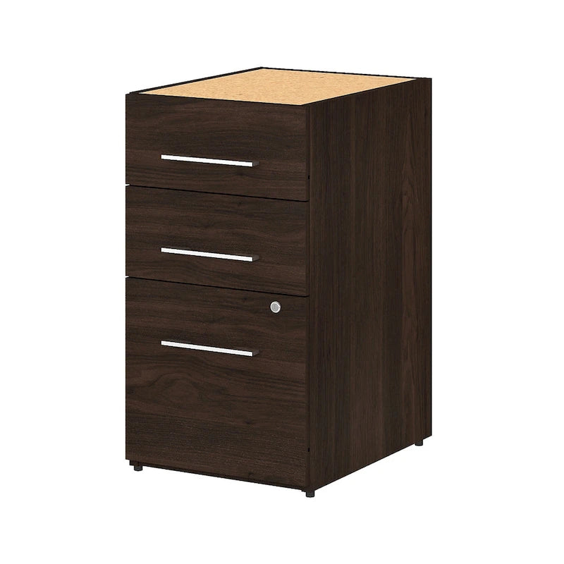 Classeur à 3 tiroirs, argent / gris / taupe / marron, bureau à domicile