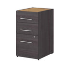 Classeur à 3 tiroirs, argent / gris / taupe / marron, bureau à domicile