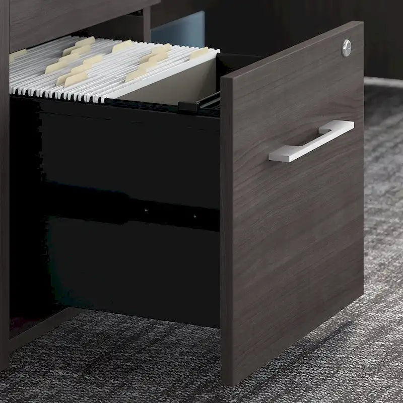 Classeur à 3 tiroirs, argent / gris / taupe / marron, bureau à domicile