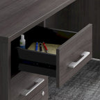 Classeur à 3 tiroirs, argent / gris / taupe / marron, bureau à domicile