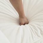 Canapé modulable en chenille blanche, assise individuelle