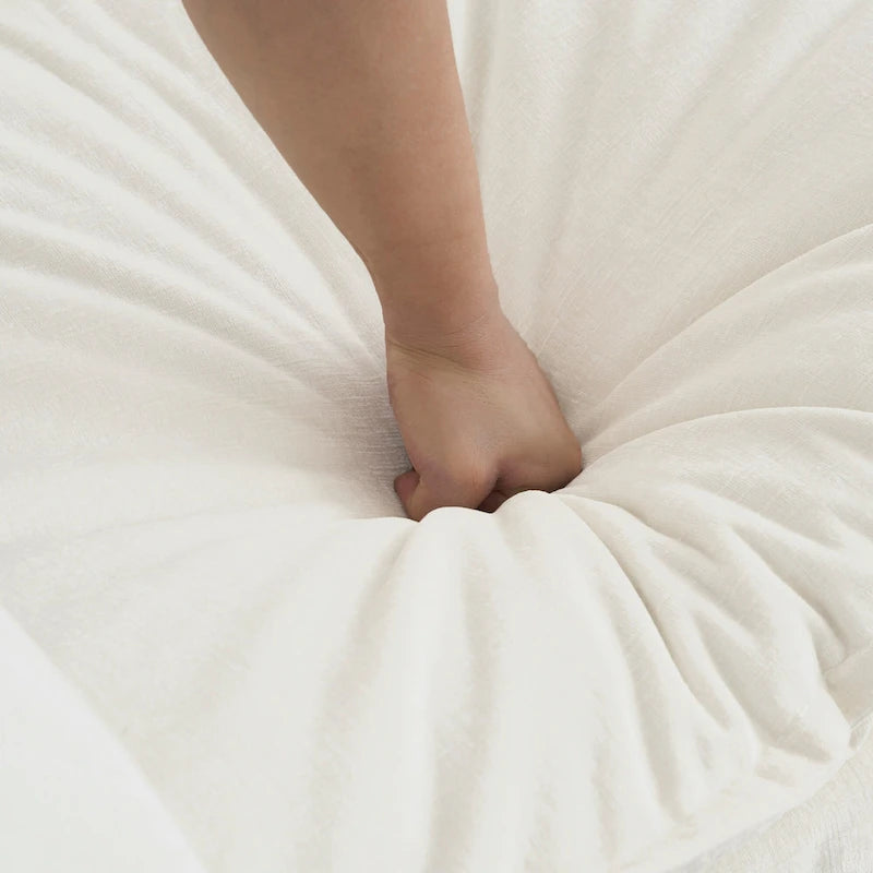 Canapé modulable en chenille blanche, assise individuelle