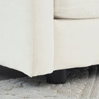 Canapé modulable en chenille blanche, assise individuelle