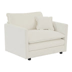 Canapé modulable en chenille blanche, assise individuelle
