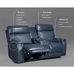 Causeuse inclinable électrique Crème/Bleue/Verte, 2 places – Cuir, Zéro gravité