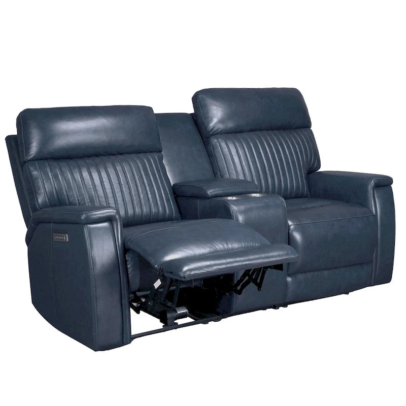 Causeuse inclinable électrique Crème/Bleue/Verte, 2 places – Cuir, Zéro gravité