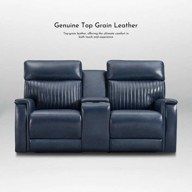 Causeuse inclinable électrique Crème/Bleue/Verte, 2 places – Cuir, Zéro gravité