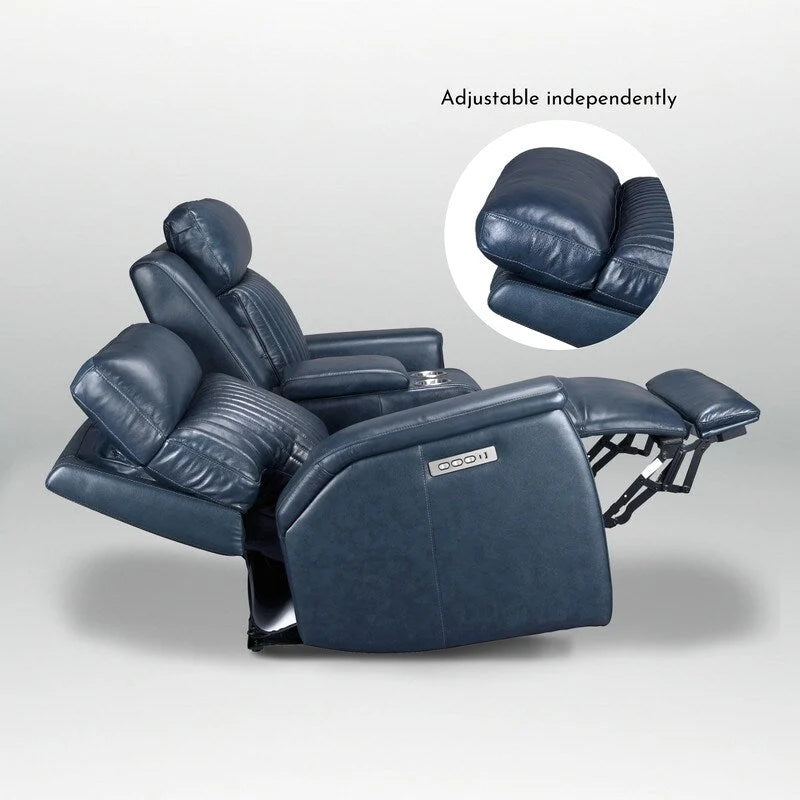Causeuse inclinable électrique Crème/Bleue/Verte, 2 places – Cuir, Zéro gravité