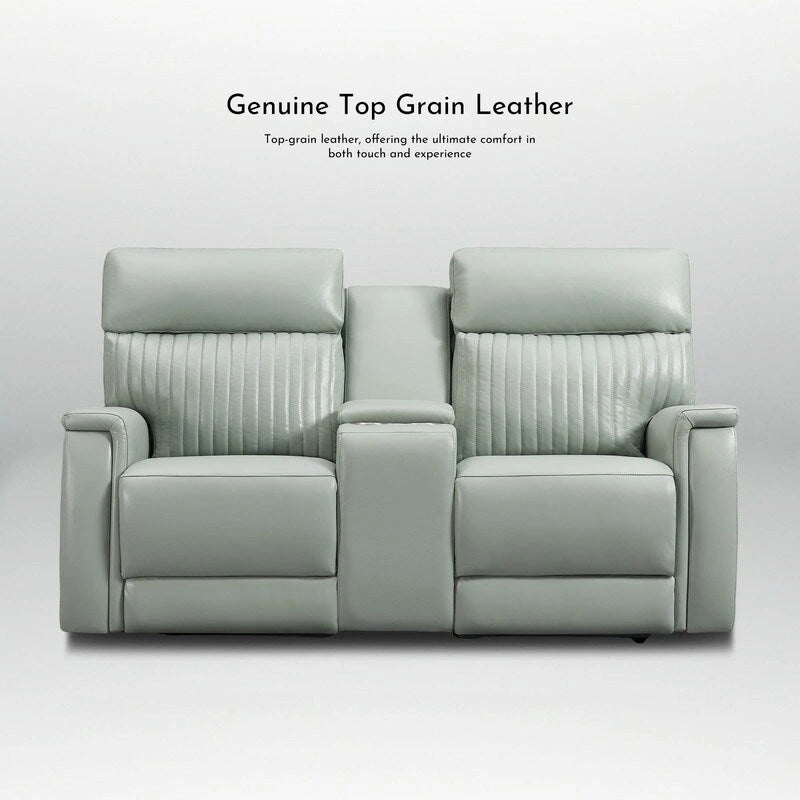 Causeuse inclinable électrique Crème/Bleue/Verte, 2 places – Cuir, Zéro gravité