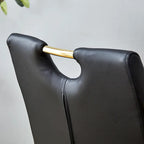 Chaise de salle à manger en similicuir blanc et or / noir et or, rembourrée, lot de 4, 1 place