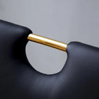 Chaise de salle à manger en similicuir blanc et or / noir et or, rembourrée, lot de 4, 1 place