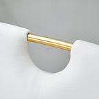 Chaise de salle à manger en similicuir blanc et or / noir et or, rembourrée, lot de 4, 1 place