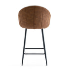Tabourets de bar de 67,3 cm (lot de 2), chaises de bar rembourrées beiges et marron avec pieds en métal