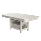 Table à manger extensible grise, 6 à 8 places, plateau aspect planches rustiques