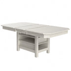Table à manger extensible grise, 6 à 8 places, plateau aspect planches rustiques