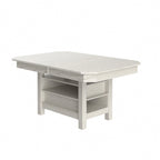 Table à manger extensible grise, 6 à 8 places, plateau aspect planches rustiques