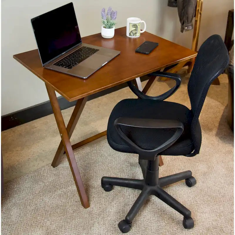 Bureau pliant en bambou Caramel / Blanc / Noir / Espresso – Une personne