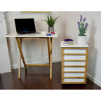 Bureau pliant en bambou Caramel / Blanc / Noir / Espresso – Une personne