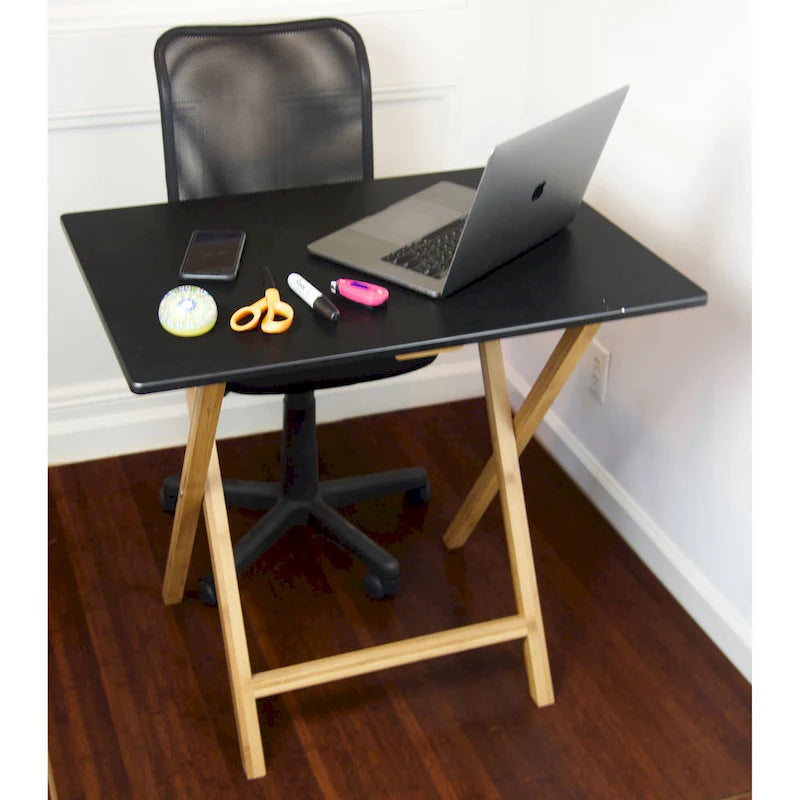 Bureau pliant en bambou Caramel / Blanc / Noir / Espresso – Une personne