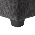 Canapé d'angle modulaire en chenille noir et gris, 5 places