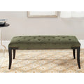 Banc capitonné avec clous décoratifs, Gris / Noir / Crème / Prune, 2 places