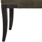 Banc capitonné avec clous décoratifs, Gris / Noir / Crème / Prune, 2 places