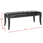 Banc capitonné avec clous décoratifs, Gris / Noir / Crème / Prune, 2 places