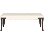 Banc capitonné avec clous décoratifs, Gris / Noir / Crème / Prune, 2 places